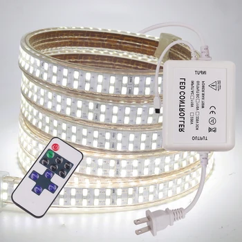  Süper parlak 240led / m esnek LED şerit ışık 220V 110V 5730 5630 kısılabilir çift sıralı su geçirmez ev dekorasyon halat ışıkları