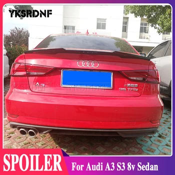  YKSRDNF Bagaj Spoiler için Audi A3 Sedan S3 8V 2014-2020 Dudak Spoiler ABS Malzeme Astar Renk Arka Kuyruk Boot Kanat Dekorasyon