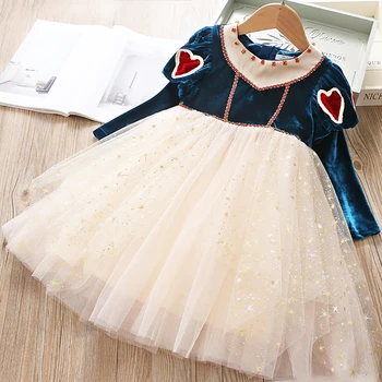  Kızlar kış elbise Uzun Kollu Çocuk Giyim Dantel Örgü Tutu Kız Rahat Okul Giyim Prenses Parti Elbise Çocuklar Kış Elbise