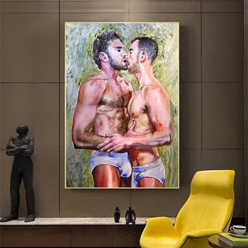  Erkekler Eşcinsel Posterler Erkekler Çıplak Posterler Eşcinsel Resim Soyut Duvar Sanatı Yetişkin Boyama Seksi Vücut Tuval Baskılar Dekor Eşcinsel Hediye Çerçevesiz