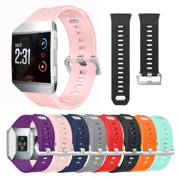 Yumuşak Spor Silikon Spor saat kordonları Bilezik Fitbit İyonik için akıllı saat Kayışı band Ayarlanabilir Yedek Bileklik Aksesuarları