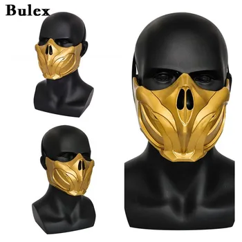  Bulex Akrep Maskesi Yarım Yüz Cosplay Oyunu Şiddet Mücadele Cadılar Bayramı Cosplay Kostüm Prop için Yüksek Kaliteli Reçine (Altın)
