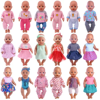  Oyuncak bebek giysileri Bebek Elbise Fit 18 İnç Amerikan kız ve 43 CM Reborn Yeni Doğan Bebek Bebek İçin 43 cm Bebek Bebek 17 İnç Yeniden Doğmuş Bebek Bebek