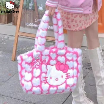  Hello Kitty Çanta Y2k Lüks Tasarımcı Sanrio Peluş Omuz Crossbody Çanta Kore Çanta Kadınlar İçin Alışveriş JK Lolita Sevimli Kız