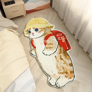  Kawaii Kedi Halı Peluş Shaggy Kabarık Kalın Düzensiz Başucu Uzun Halı Kat Mat Paspas Sevimli Çocuk Kız İNS Çizgi film Yatak odası Dekor
