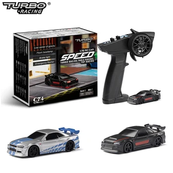  Turbo Yarış 1: 76 C74 Spor RC Araba Sınırlı Sayıda ve Klasik Baskı ile 3 Renkler Mini Tam Orantılı RTR Kiti Oyuncaklar