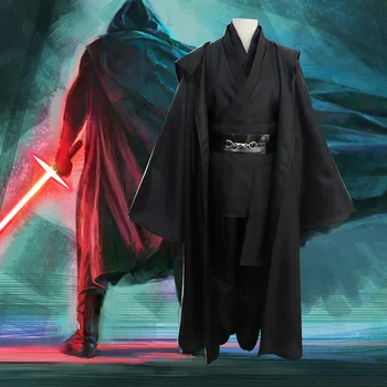  Yıldız Savaşları Cosplay Kostüm Jedi Knight Anakin Skywalker Darth Vader Robe Fantasia Erkek Yetişkin Cadılar Bayramı Suit Cothes