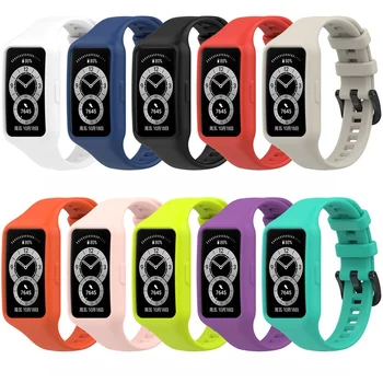  Onur Band 6 7 Kayış Silikon Watchband Huawei Band 6 7 Pro Kadın Erkek Bilezik Spor Döngü akıllı izle Bilek Correa