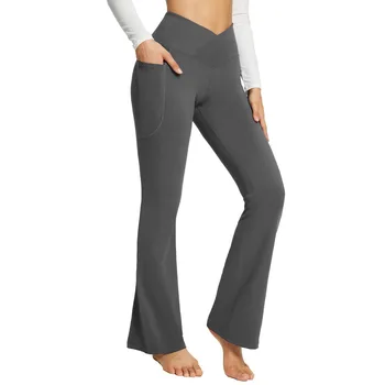  Bayan Yoga Pantolon Pamuk Kadın Tayt Yüksek Bel Sıkı Bootcut Yoga Egzersiz Rahat Moda Yoga Pantolon Seksi Sıkı Tayt