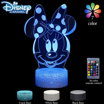  Disney Anime Mickey Mouse Mickey ve Minnie gece lambası Masa Lambası Süsleme sevgililer Günü Renkli led ışık Oyuncak doğum günü hediyesi
