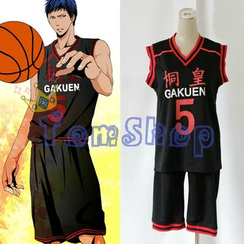  Anime Kuroko hiçbir Basuke GAKUEN No. 5 Aomine Daiki Basketbol Forması Cosplay Kostüm erkek Spor Giyim Üniforma Ücretsiz Kargo