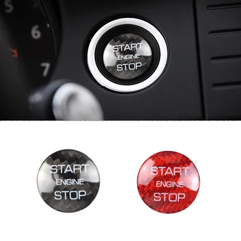  1 ADET Gerçek Karbon Fiber Start Stop Motor Düğmesi Sticker İçin Fit Land Rover Discovery Evoque Range Rover Velar spor 2016-2022