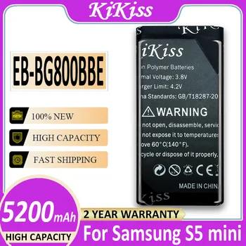  Orijinal KiKiss Telefonu Pil EB-BG800BBE EB-BG800CBE Samsung GALAXY S5 Mini SM-G800F G870A G870W 5200 mAh Batterij