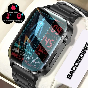  Yeni Sağlık Akıllı İzle Erkekler Sangao Lazer Kalp Hızı Kan Basıncı Spor Saatler Su Geçirmez Smartwatch Erkekler İçin Xiaomi Apple + Kutusu