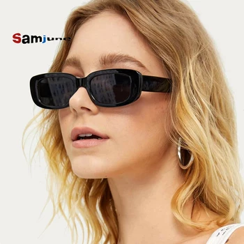  Samjune Trendy Moda Küçük Çerçeve Dikdörtgen Güneş Kadınlar Lüks Marka Tasarımcısı Retro Kare Güneş Gözlüğü Kadın Gafas De Sol