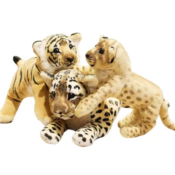  39-58cm Simülasyon Aslan Kaplan Leopar peluş oyuncaklar Ev Dekor Dolması Sevimli Hayvanlar Bebekler Yumuşak Gerçek Gibi Yastık Çocuklar için Erkek Hediye
