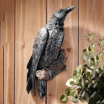  Sahte Raven Reçine Heykeli Kuş Karga Heykel Açık Kargalar Cadılar Bayramı Dekor Yaratıcı Bahçe Avlu için Hayvan Dekorasyon