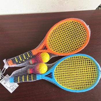  1 adet Çocuk Tenis Raketi Seti Çocuk Komik Tenis topu ile Ev Bahçe Plaj Açık Okul Eğitim Spor