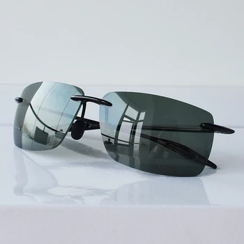  10g Polarize Güneş Gözlüğü Erkekler TR90 Çerçevesiz güneş gözlüğü Adam için Ultra hafif Sürüş Shades Parlama Önleyici UV400