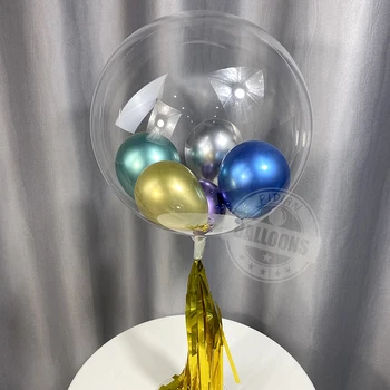  18/20/24/36 inç Dev Şeffaf Balon BOBO Topu Yıldönümü Düğün Mutlu Doğum Günü Partisi Süslemeleri Temizle Helyum Balon