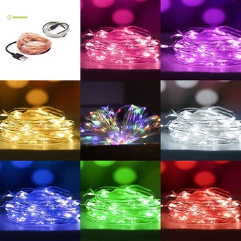  Pop Şık Peri ışık 10m Bakır Tel USB LED Dize İşıklar Noel Garland Doğum Günü Partisi Düğün ağaç dekor açık hava aydınlatması