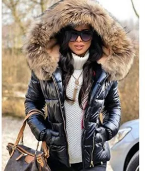  Kış Rahat Kadın Parkas Kapşonlu Streetwear Sıcak Tutmak fermuarlı ceket Ceket Streetwear Giyim Kadın Kıyafeti