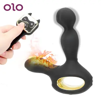  OLO Silikon Butt Plug ısıtma vibratör Kadınlar İçin Seks Oyuncakları Anal Plug Titreşimli Döner prostat masaj aleti Seks Ürün