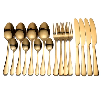  Tablewellware Altın Çatal Çatal Kaşık Bıçak Seti Altın Sofra Paslanmaz Çelik Çatal Altın Çatal Kaşık Yemek Takımı Seti
