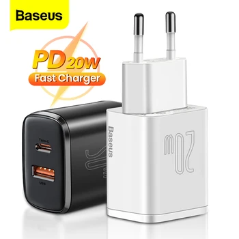  Baseus PD 20W USB Tip C Şarj Cihazı iPhone 13 12 Pro Max Xiaomi Hızlı Şarj 3.0 USB-C Hızlı Şarj USBC Seyahat Duvar Şarj Cihazı