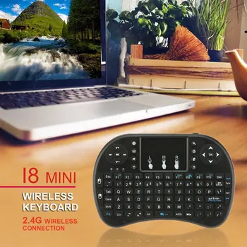  2.4 G Kablosuz Mini Klavye i8 Hava Fare Klavye i Touchpad ile LED Aydınlatmalı Multimedya Kontrol Tuşları ve PC Oyun Kontrol Tuşları