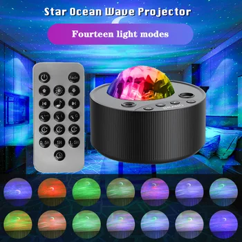  Aurora projektör yıldız projektör Galaxy gece lambası kuzey ışık projeksiyon döndür LED lamba BT müzik hoparlör yatak odası dekor hediye