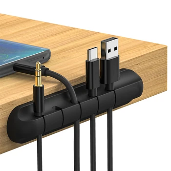  Kablo düzenleyici Silikon USB kablosu Sarıcı Masaüstü Düzenli Yönetim Klipleri Kablo Tutucu Fare Klavye Kulaklık Tel Organizatör