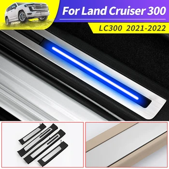  Toyota Land Cruiser 300 için 2022 Modifiye Eşik Aksesuarları Pedalı led ışık LC300 J300 Yükseltilmiş İç Değişim Parçaları Tuning