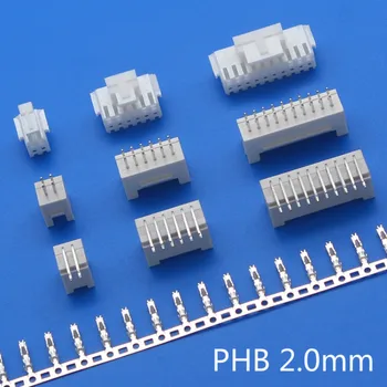  10 Takım PHB 2.0 MM 2/3/4/5/6/7/8/9 / 10pin PHB2. 0 Konnektör fişi Erkek + Dişi + Kıvrım