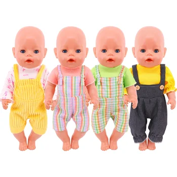  Reborn oyuncak bebek giysileri El Yapımı Elbise Üstleri Tulum Pantolon 43 cm Bebek Bebekler, 18 İnç Amerikan Kız çocuk oyuncakları Hediye Ücretsiz Kargo