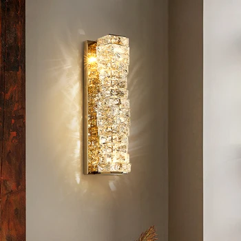  FKL Kristal Duvar lamba ışığı Lüks Modern Oturma odası Arka plan Duvar Yatak Odası Başucu Villa Dubleks Koridor Koridor LED