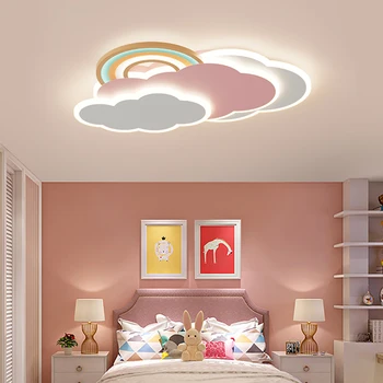 Çocuk odası yatak odası tavan ışıkları yaratıcı dümen erkek ve kız Modern Minimalist gökkuşağı İskandinav yeni Led tavan lambaları