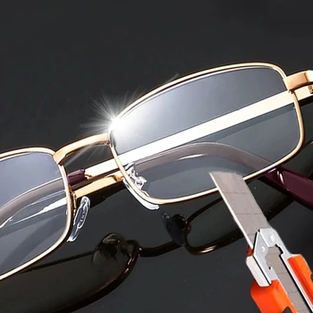  Metal Çerçeve okuma gözlüğü Erkekler Kadınlar Presbiyopi Gözlük Büyüteç Yüksek Çözünürlüklü Reçete Gözlük Gözlük + 1.0 İla + 4.0