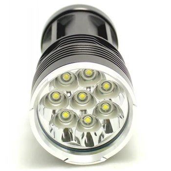  led torche 8xT6 8xCree XM-L T6 12000 Lümen 3 Mod 2-4 dosyaları su Geçirmez Kısılabilir Siyah veya Altın LED el Feneri Meşale Lamba 