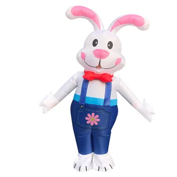  Paskalya tavşanı Şişme Kostüm Yetişkin Anime Cosplay Maskot Tavşan Hava Darbe Takım Elbise Fantezi Parti Festivali Kıyafetler Giyinmek Giysi