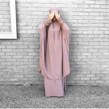  Kadınların yükü maxi başörtüsü özel Müslüman gidin İslam ucuz 2 Parça Set Kadın Dubai Kaftan dua elbiseler yakışıyor.