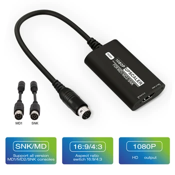  RGBS Yükseltici 1080 HD Video Adaptörü HDMI uyumlu Dönüştürücü Konsolu 16/9 4/3 HD Video Adaptörü SEGA MD1 MD2 SNK Oyun Konsolu