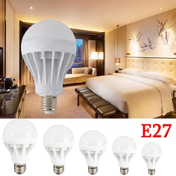  E27 LED ampul lambaları ampul gerçek güç AC220V 15 W 12 W 9 W 7 W 5 W 3 W LED lamba enerji tasarrufu soğuk sıcak beyaz ampuller açık ışık
