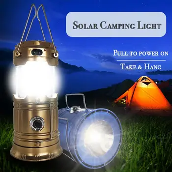  Led güneş kamp ışıkları çok Fonksiyonlu Usb şarj Edilebilir Açık kamp feneri el feneri Kolu dropshipping yeni