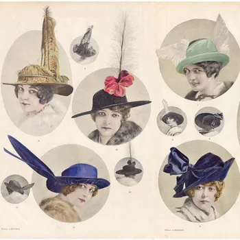  11 Adet / paket Retro Şapka Bayan Vintage Sticker DIY Craft Scrapbooking Albümü Önemsiz Günlüğü Dekoratif Çıkartmalar