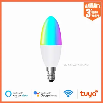  XİAOMİ Tuya WiFi / Zigbee Akıllı Mum Ampul, RGB 5W Led Lamba Ampul Kısılabilir, Akıllı Yaşam APP Uzaktan, Alexa ile çalışır, Google Ev