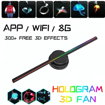  42/43cm Hologram 3D Fan Projektör Duvara monte Wifi Led İşareti Holografik LED Oynatıcı reklam ekranı Desteği 3d Video ekran