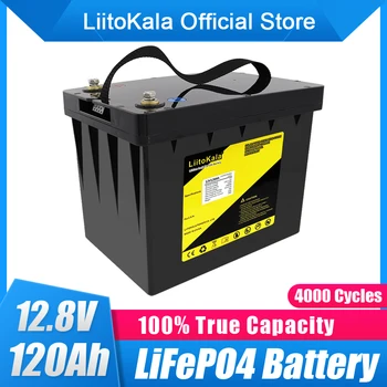  LiitoKala 12v 120ah Kapasiteli lifepo4 12.8 V pil güneş pil paketi RV Şarj Edilebilir Lityum Demir bms ile Açık kamp için