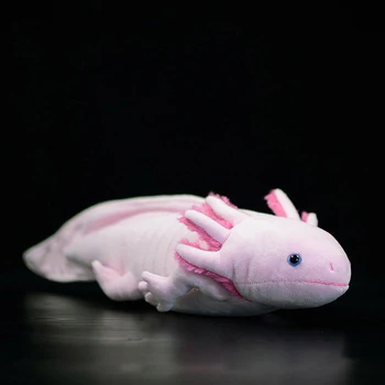  Sevimli Axolotl Yumuşak Dolması peluş oyuncak Gerçekçi Simülasyon Ambystoma Mexicanum Pembe Dinozor Hayvan Modeli Bebek Çocuklar İçin Audlt Hediye