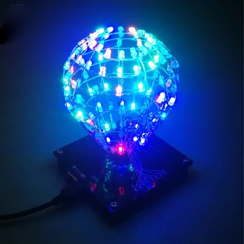  DIY elektronik KİTİ led ışık küp topu Renkli 16 çeşit yanıp sönen modu uzaktan kumandalı devre öğrenme lehimleme konu